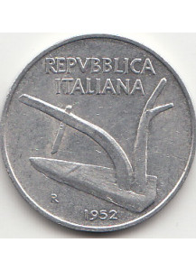 1952 Lire 10 Spiga Circolata Italia